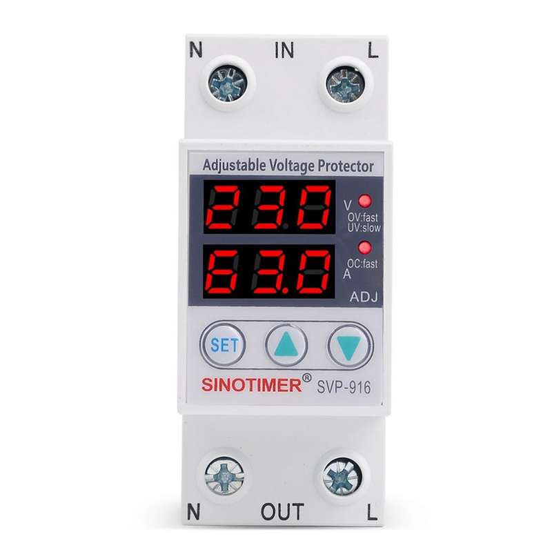 SINOTIMER SVP-916 230V 40A/63A Adjustable Auto-recovery Under/Over Voltage Protector R (Current 40A)