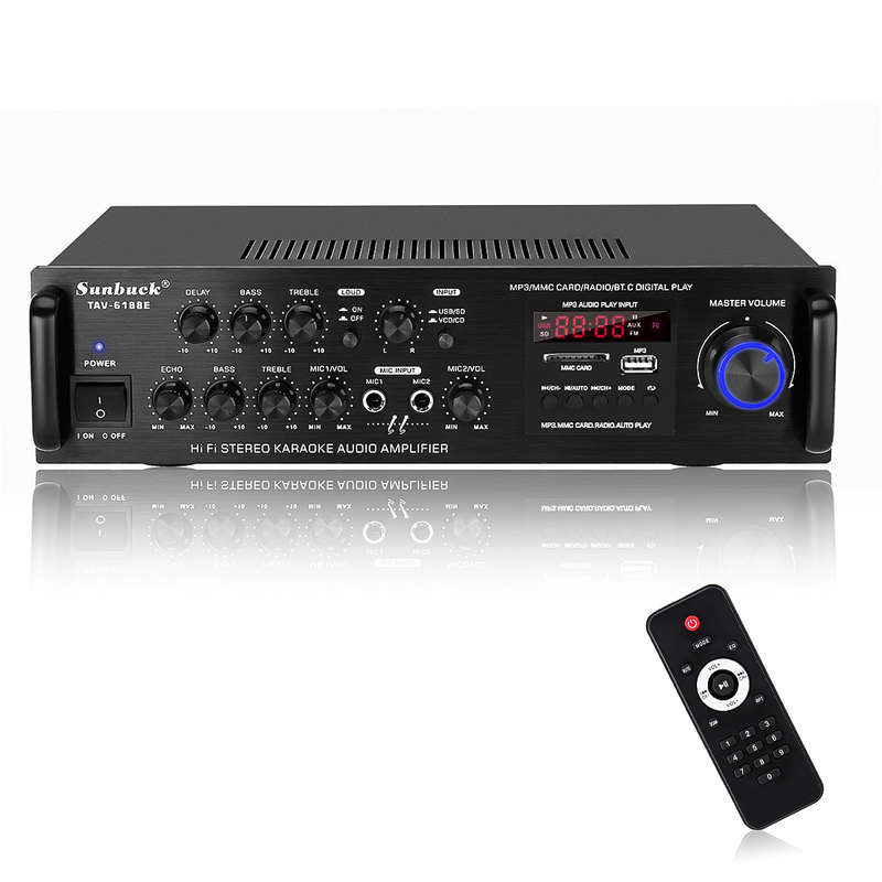 Sunbuck TAV-6188E 2000W bluetooth5.0 Audio Amplifier Stereo Home Theater AMP Ca