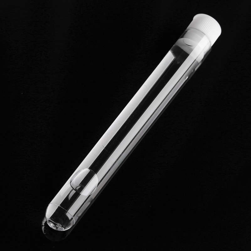 50Pcs 12x100mm Clear Plastic Test Laboratory Tubes Container with White Pus