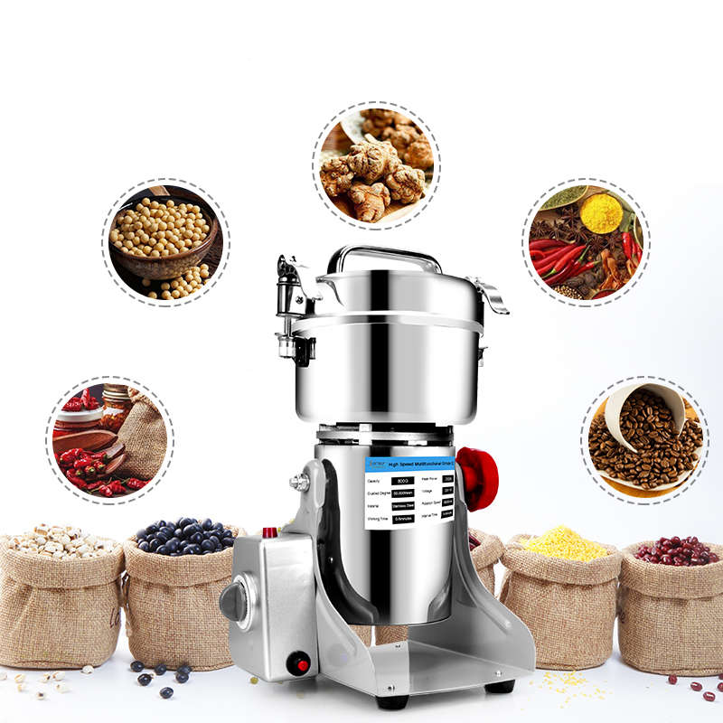 JUSTBUY 800A 2500W 800g Electric Grains Spices Cereal Dry Food Grinder Mill Grinding Machine Stainle