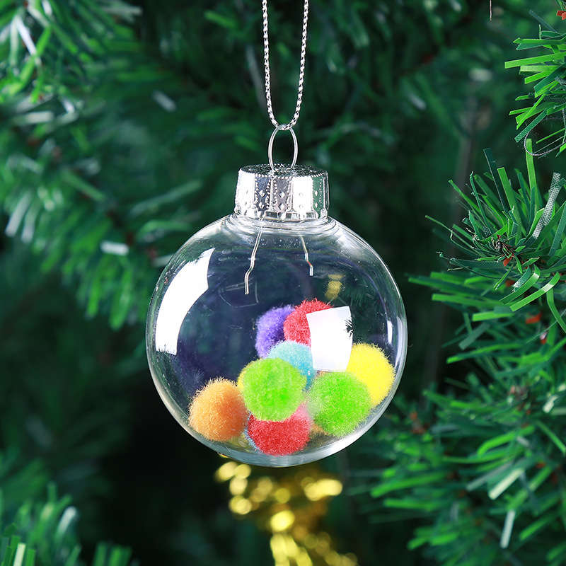 New Christmas 2017 Clear DIY Baubles Shatterproof Seamless Plastic Ball Home Tre