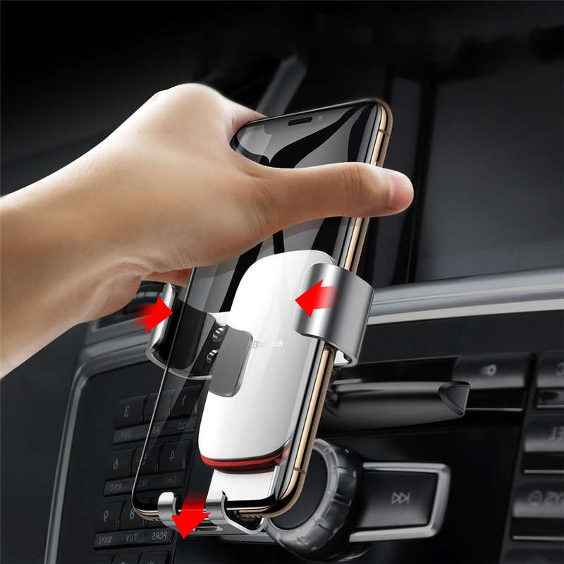 Baseus Metal Gravity Linkage Auto Lock CD Slot Car Mount Holder Stand for Xiaomi Mobil (Color Black)