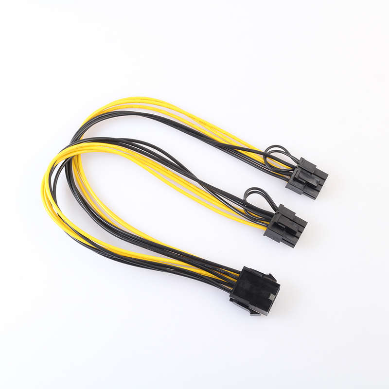 REXLIS 18AWG 8pin Male to Dual 8pin(6+2) Female Power Adapter Cable 30cm Graphics Card Splitter Cabl