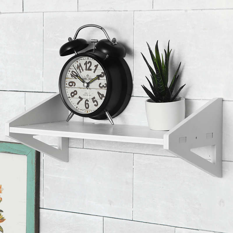 1 Piece Wall-mounted Storage Shelf Rack Punch Free Wall Hanging Bookshelf Home Decoratio...-(Size S)