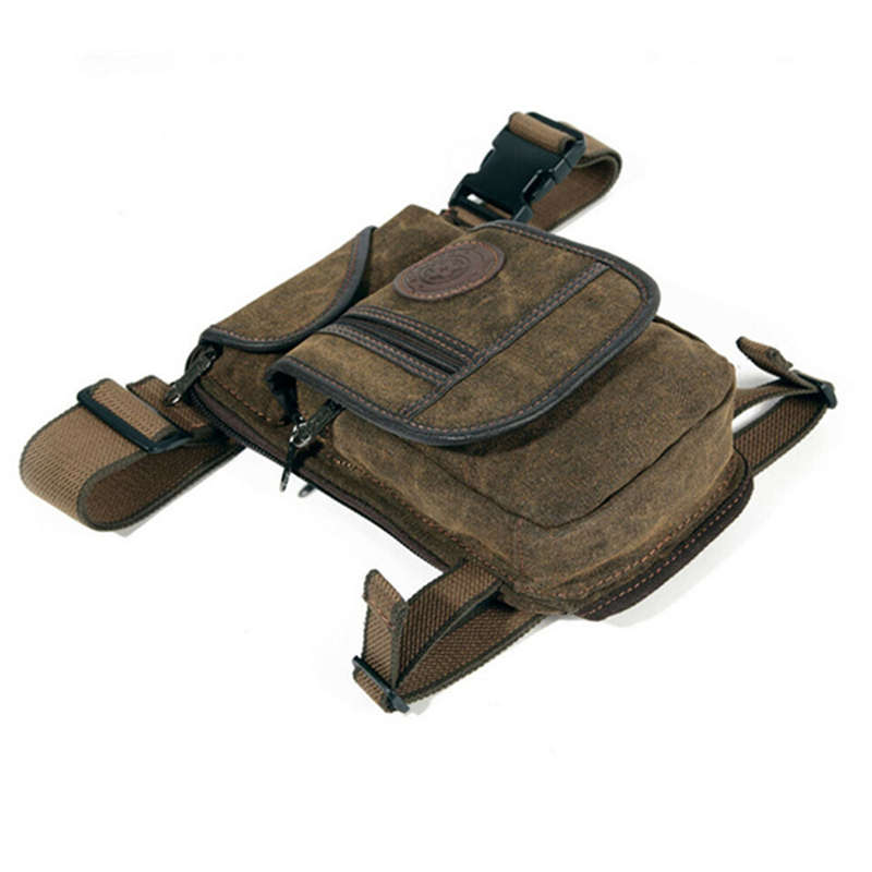 Men Outdoor Tactical Belt Waist Bag Motorcycle Rider Canvas Drop Leg Pack  Pouch