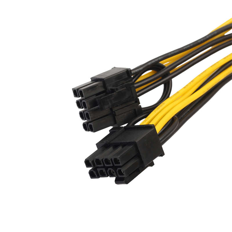 Rexlis 6Pin Female To Dual 8Pin(6+2) Male Power Adapter Cable 20Cm Graphics Card Splitter Cable Pci-