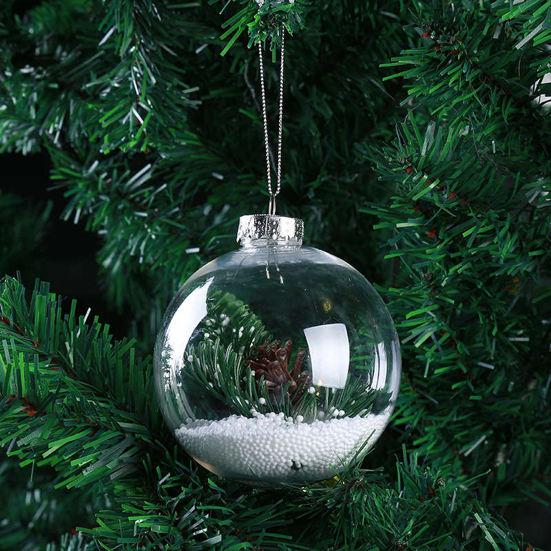 New Christmas 2017 Clear DIY Baubles Shatterproof Seamless Plastic Ball Home Tre