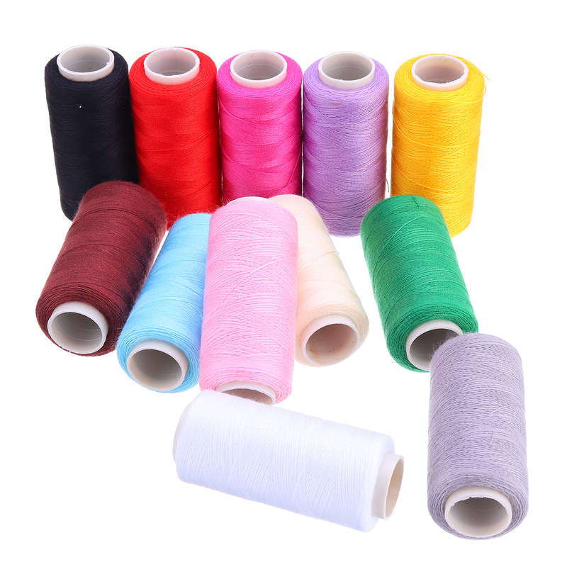 400M Spools 12 Colors Cotton Sewing Machine Thread Reel Cord String Tools...