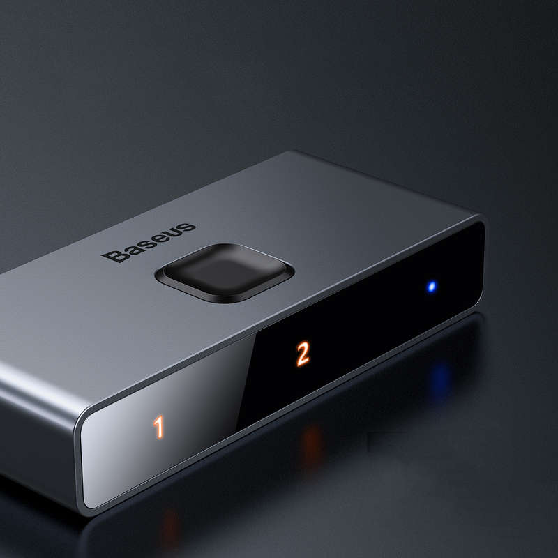 Baseus 4K HDMI Splitter Two-way Switch Digital Light Display 1-in-2 or 2-in-1 Dual Modes Audio Vi...