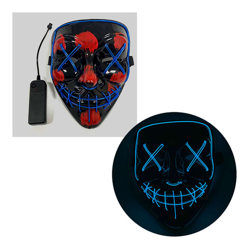 Halloween LED Mask Purge Masks Election Mascara Costume DJ Party Light Up Masks Glow I (Color White)