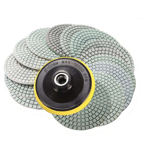 New 15pcs 4 Inch 30-6000 Grit Diamond Polishing Disc with M14 Self-adhesive Pad