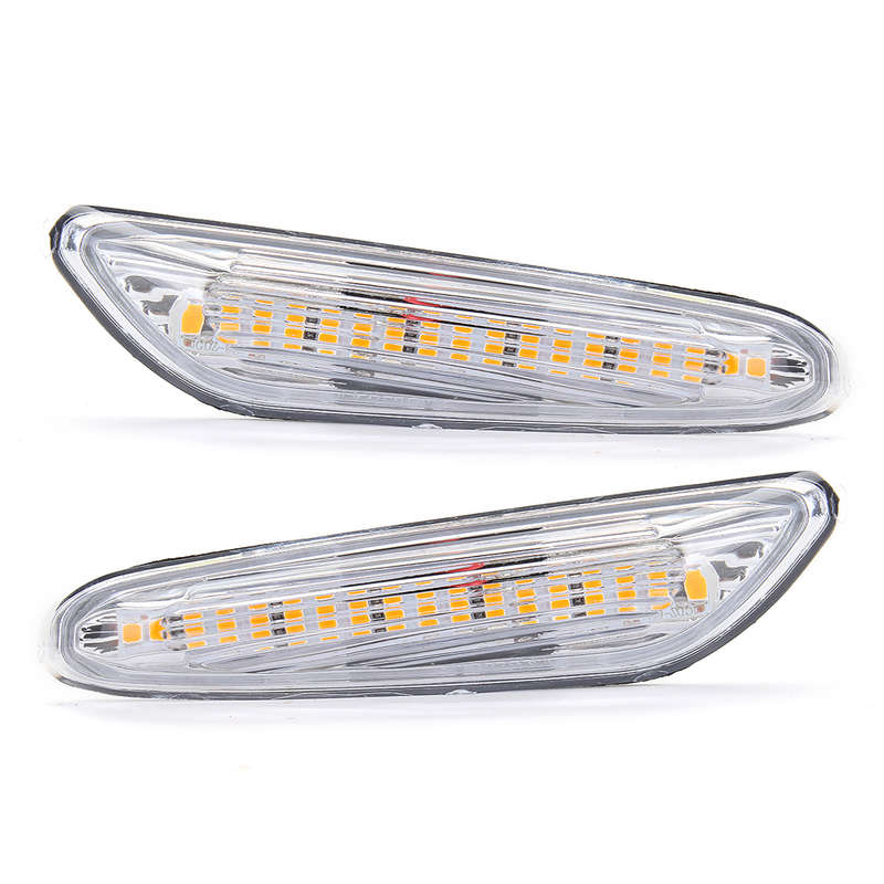 LED Side Marker Lights Turn Signal Lamp Amber Pair For BMW E82 E88 E60 E61 E90 E91 E92 E46