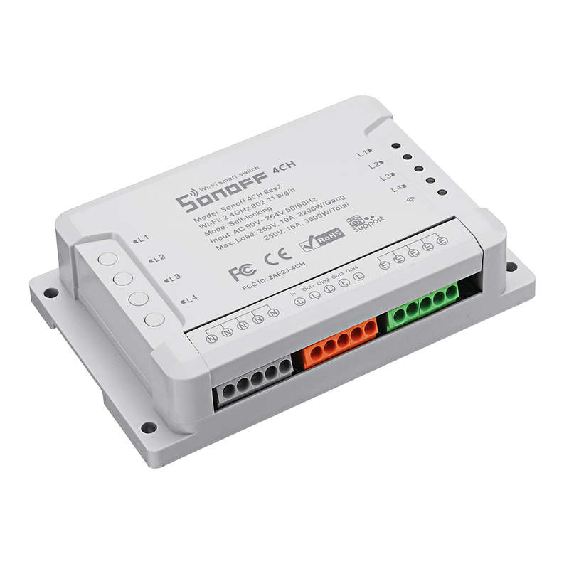 SONOFF 4CH R2 4 Channel 10A 2200W 2.4Ghz Smart Home WIFI Wireless Switch