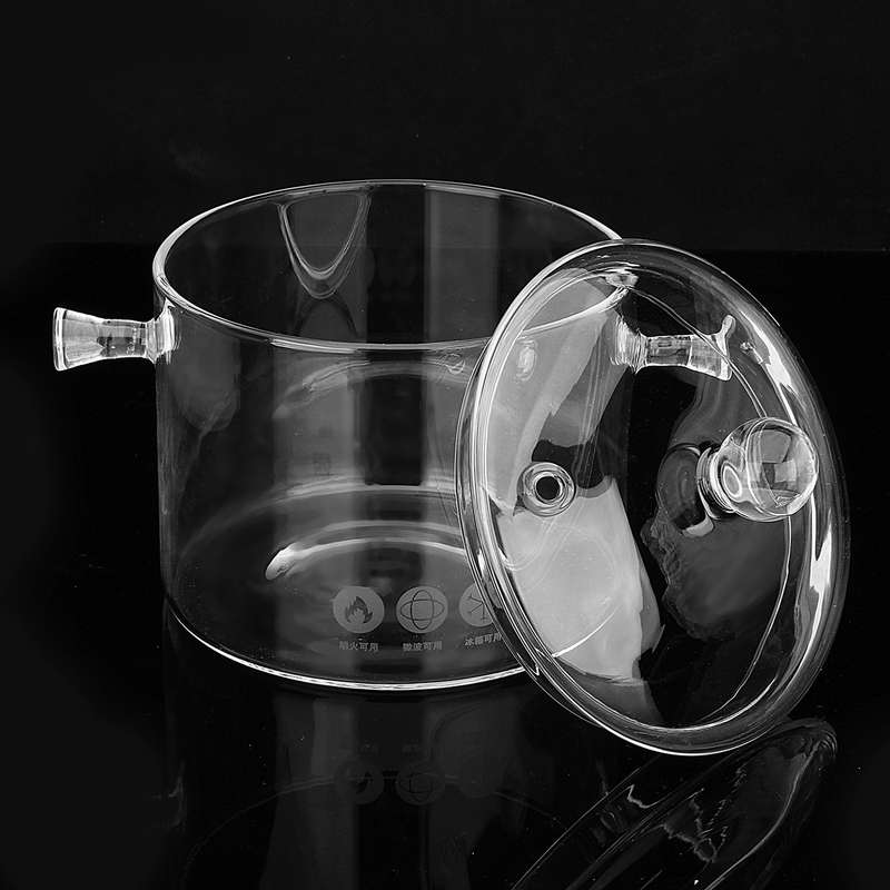 New 1.5/1.7L Resistant Clear Glass Cooker Pot Soup Heat Bowl Food Milk Cooker Tool Heating Kit