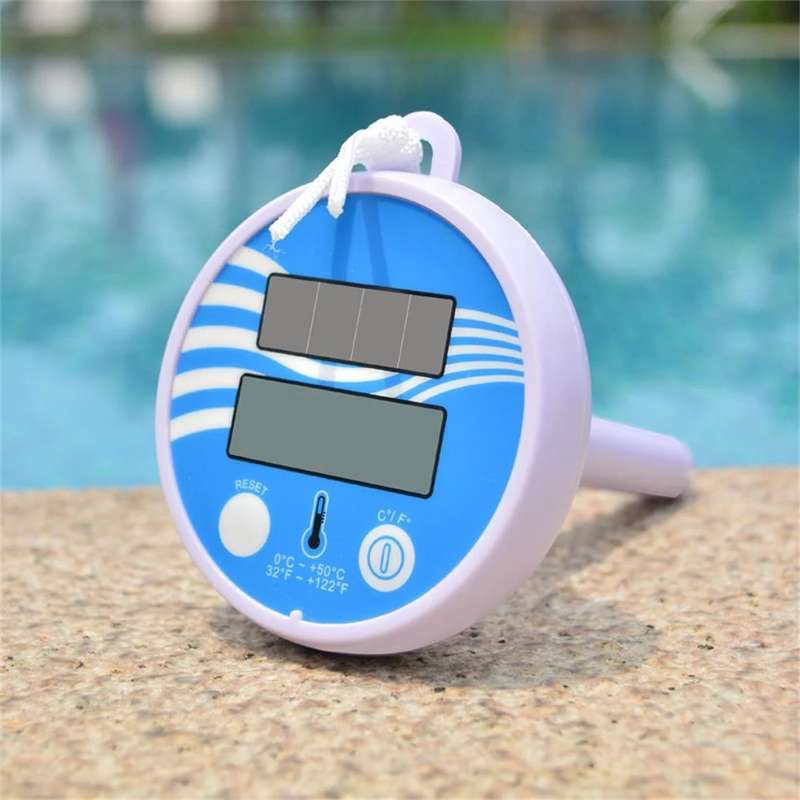 Solar Powered Digital Thermometer Wireless Pond Pool Floating Lcd Display Swimming Pool Thermometer