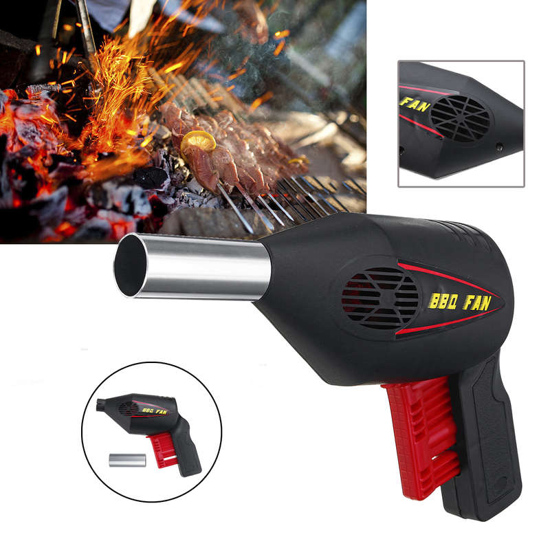Hand Crank BBQ Fan Air Blower Powered Fire Bellows Camping Picnic Cooking Tool...