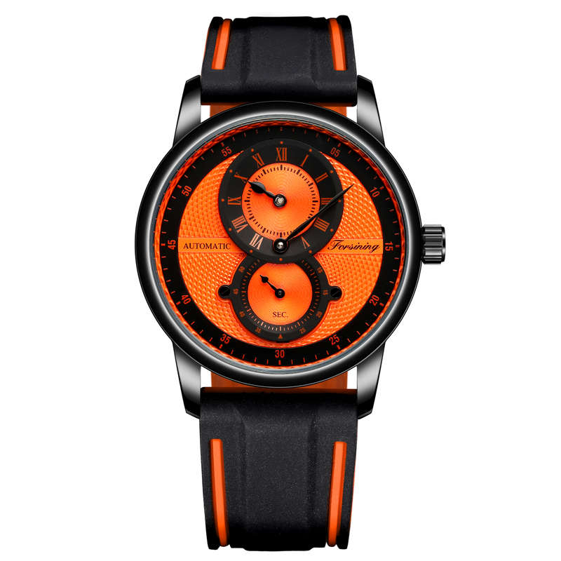 FORSINING FSG8203 Fashion Men Automatic Watch Creative Dial Leather Strap Mechanical Watch