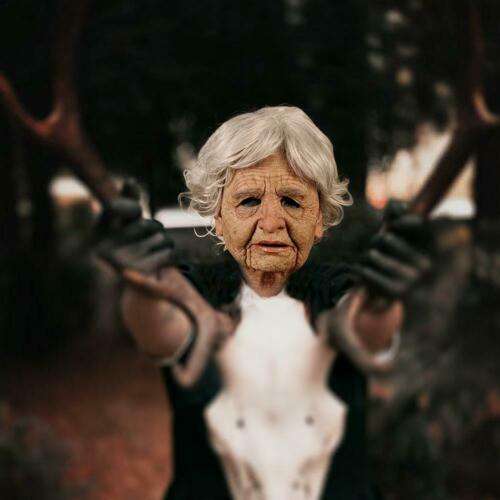 Silicone Female Face Mask Old Woman Latex Mask Party Fancy Dress Party Realistic Christmas Cosplay