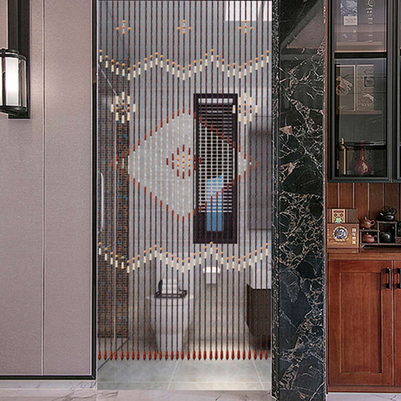 31 Line Wave Handmade Fly Screen Wooden Beads Curtain Wooden Door Curtain B