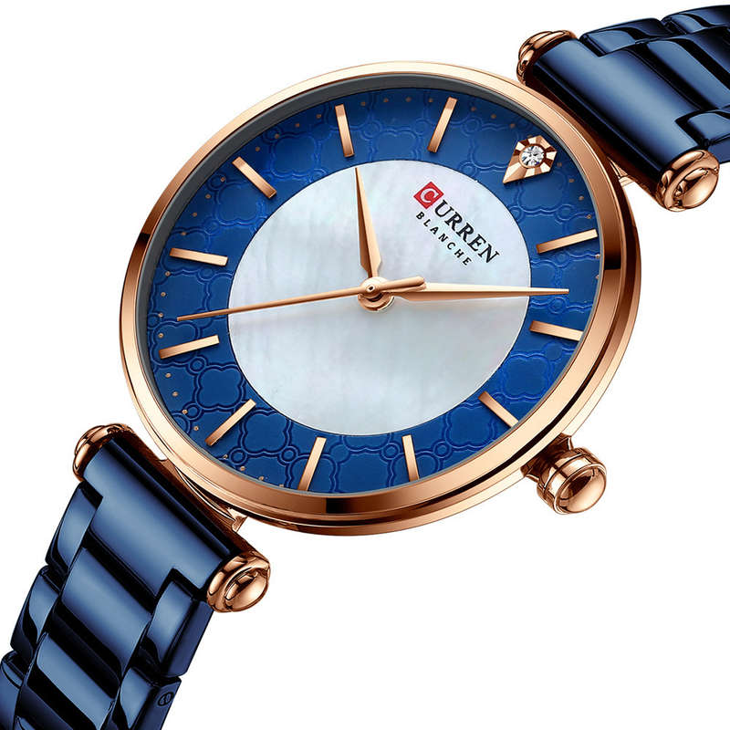 CURREN 9072 Waterproof Casual Style Ladies Wrist Watch Stainless Steel Band Quartz Watches