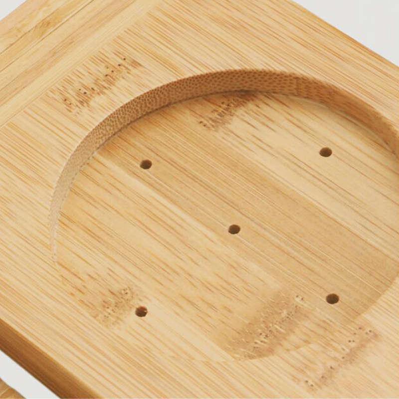 New Honana BX-816 Expandable Bamboo Bath Caddy Wine Glass Holder Tray Over Bathtub Rack Suppor