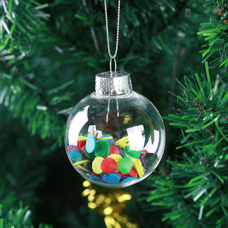 New Christmas 2017 Clear DIY Baubles Shatterproof Seamless Plastic Ball Home Tre