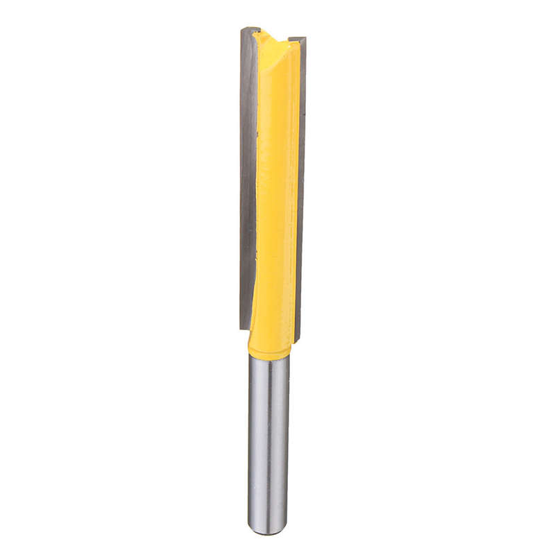 Drillpro 1/4 Inch Shank Extra Long Straight Router Bit Trimming Blade