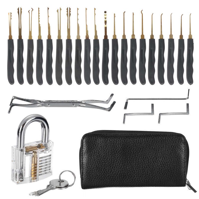 25PCS Lock Padlock Transparent Visible Pick Cutaway Practice Padlock Lock With Broken Key Picking Ki