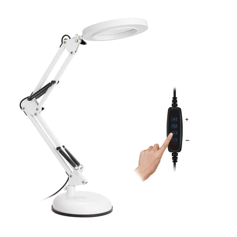 Magnifier Lamp Desktop LED Magnifier Lamp Nail Salon 5X Magnifying Lam