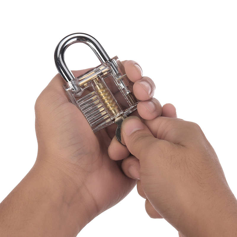 25PCS Lock Padlock Transparent Visible Pick Cutaway Practice Padlock Lock With Broken Key Picking Ki