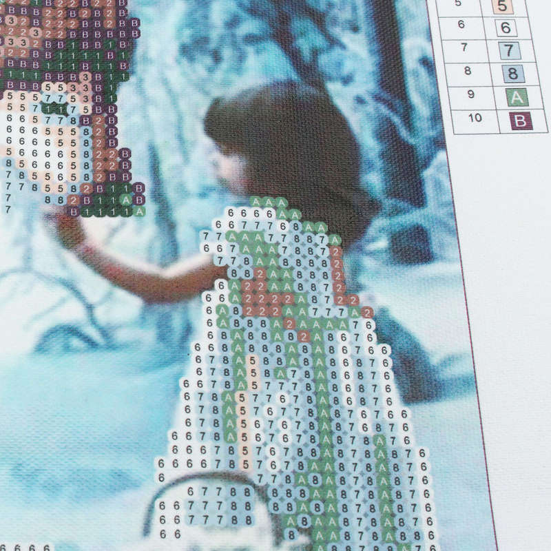 30*40CM DIY 5D Diamond Wolf Girl Embroidery Paintings Tool Paste Stitch Home