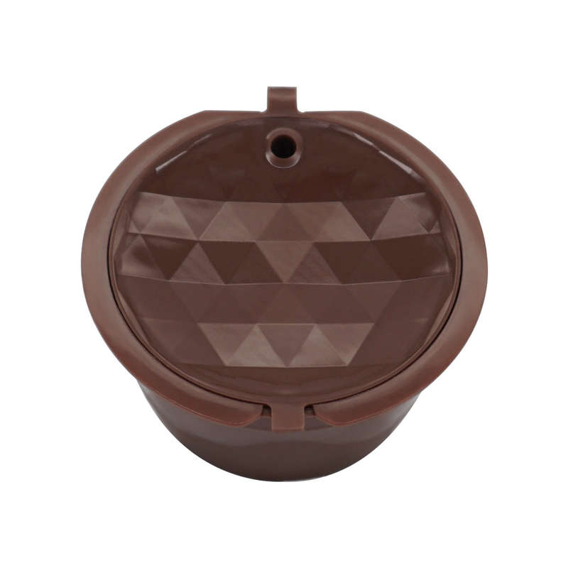 4Pcs/Set 50-100ml Refillable Coffee Capsule Cup Reusable Coffee Pods w/ Coffee Spoon (Color1 Brown)