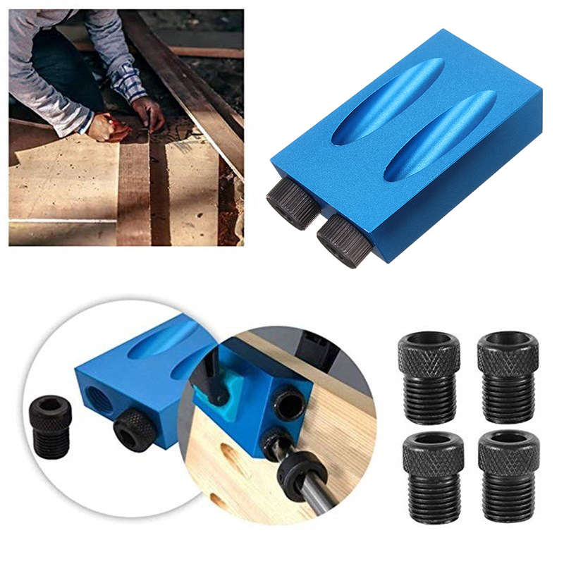 7/14PCS Pocket Hole Screw Jig Dowel Drill Joinery Kit Woodworking Guides Tool