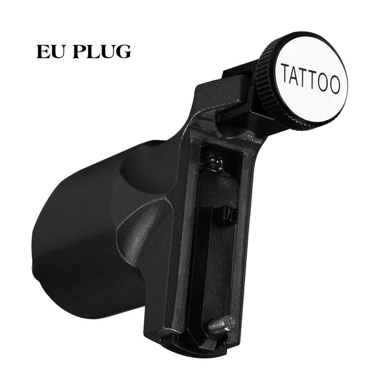 50Pcs Complete Tattoo Kit Professional Rotary Tattoo Machine Tattoo Powe (Plug US Plug Color1 Black)