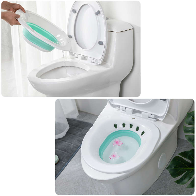Foldable Hip Bath Tub Sitz Bath for Toilet Mater-nity Hemorrhoid Avoid Squatting Bath