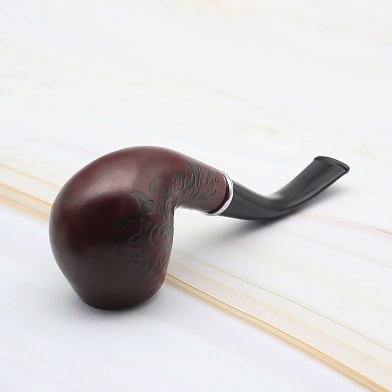 Solid Wooden Classic Smoking Bent Pipes With Beautiful Carve Patterns Tobaccos Pipes...
