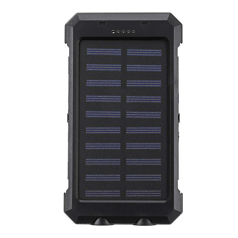 Electric Charging Solar Power Bank Case 2 LED Dual Ports Waterproof Power Bank For S (Color1 Orange)