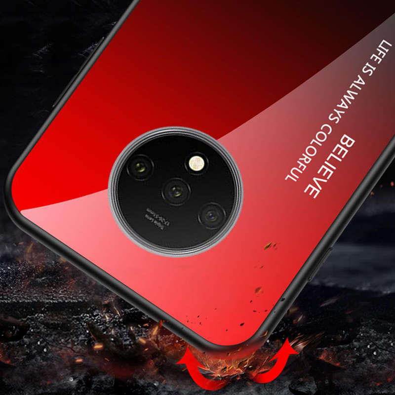 Bakeey OnePlus 7T Case Gradient Color Anti-scratch Shockproof Tempered Glass Protective Case