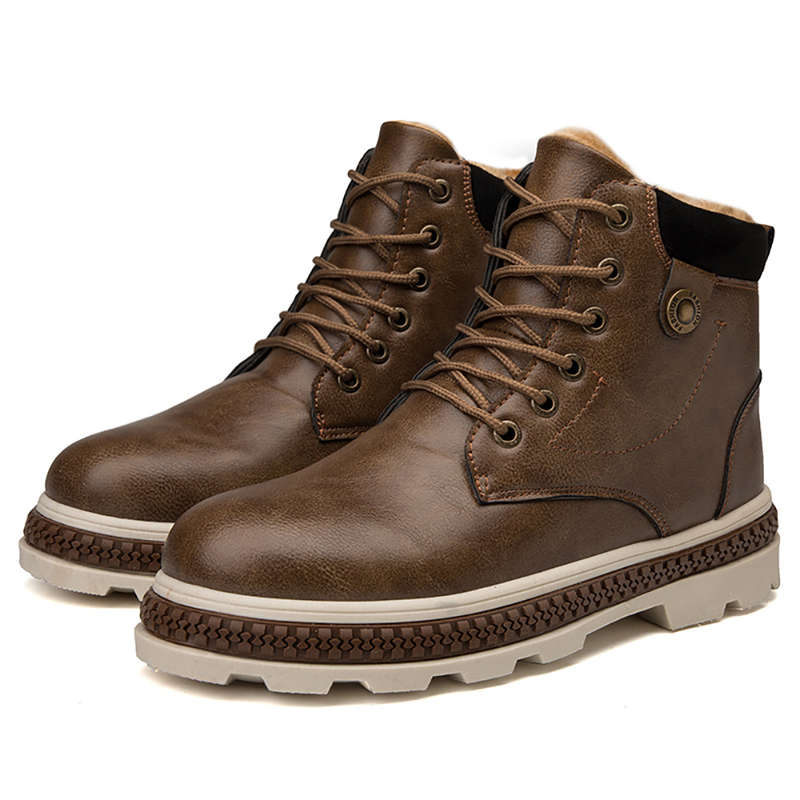 Men Warm Plush Lining Casual Round Toe Soft Sole Business Ankle Boots
