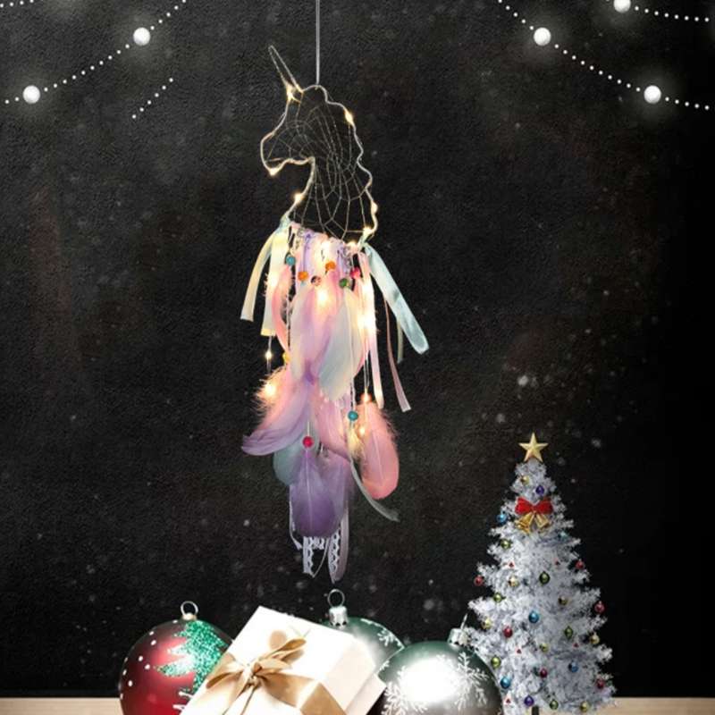 Unicornio Pendant Feather Dream Catcher Indian Crafts Wall Hanging