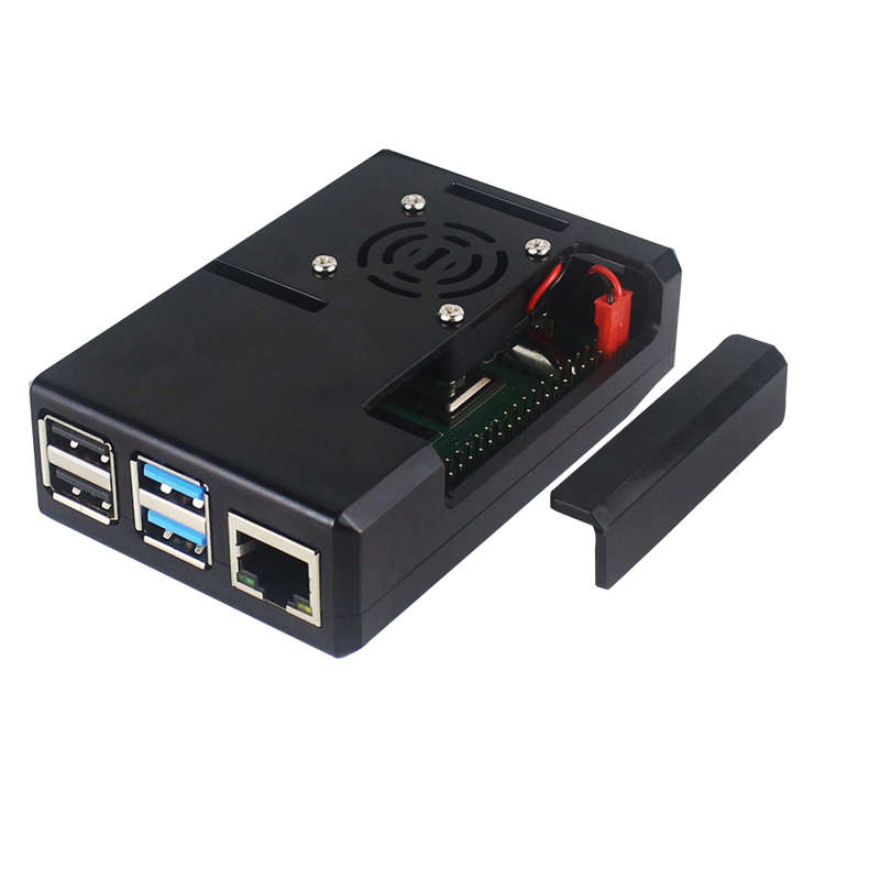 Caturda C2119 Black/Transparent Case With Cooling Fan ABS Protective Shell DIY Kit for Raspberry Pi