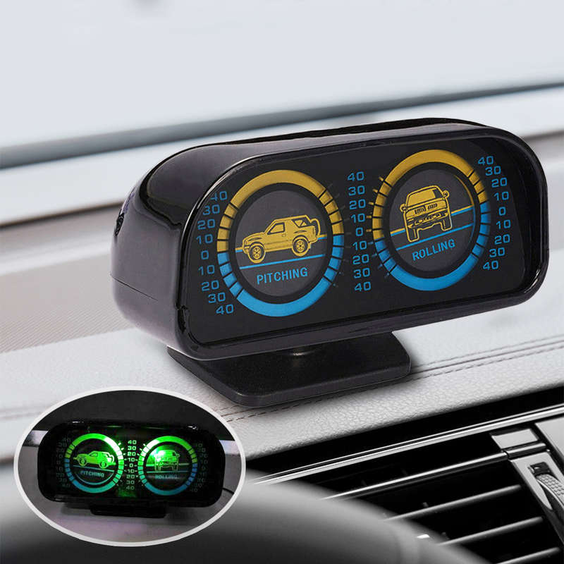 12V Two-barreled Backlight Slope Meter Inclinometer Compass Balance Le