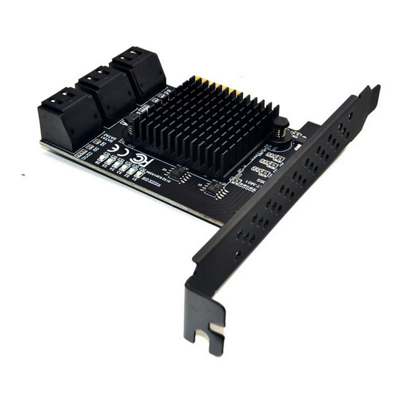 ITHOO PCE6SAT-M01 6 Ports SATA3.0 SSD PCI-E Expansion Card 6Gbps IPFS Hard Disk Adapter for Desktop
