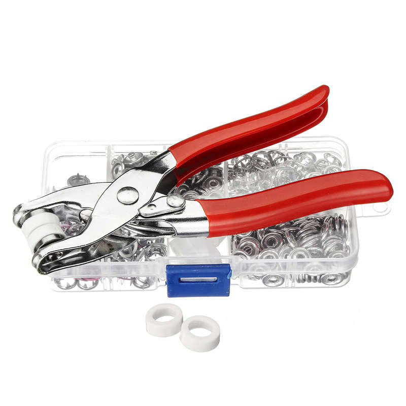 110 Set Metal Press Studs Sewing Button Clothing Snap Fasteners + Pliers Tools Fasteners Snap/Metal