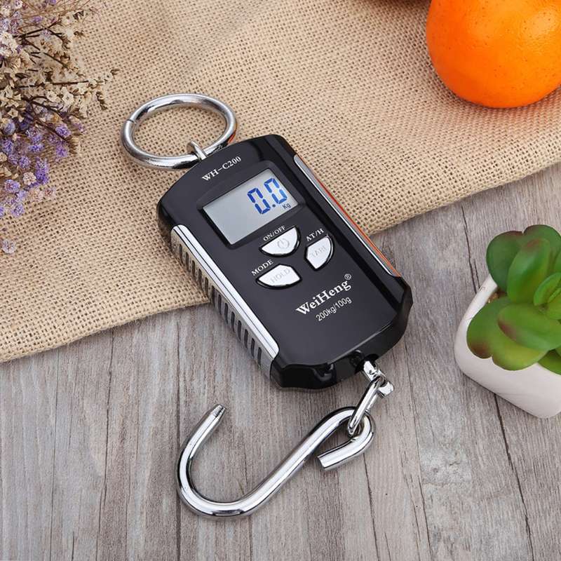 WH-C200 Micro Crane Scale Portable Electronic Scale 200KG/100G With Hook Scale for Indu (Color1 Red)