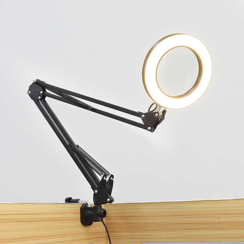 5X Illuminated Magnifier USB 3 Colors LED Magnifying Glass for Soldering Iron Repair/Table Lamp/Skin