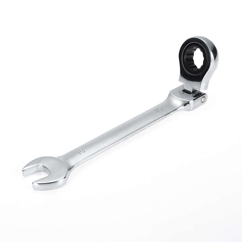 12Pcs Flex Head Ratcheting Wrench Set 8-19mm Metric Combination Spanner