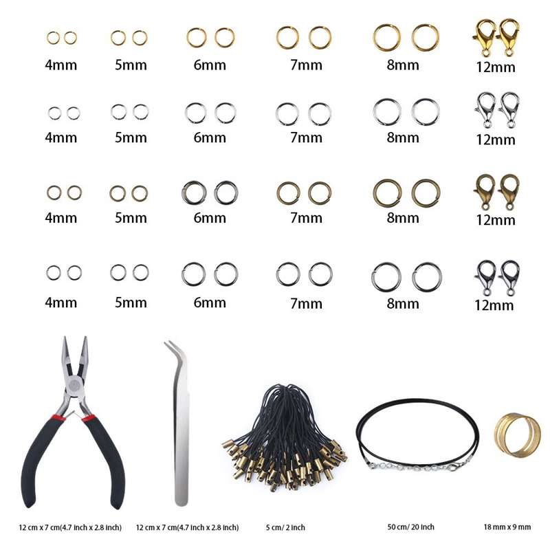 3143Pcs DIY Jewelry Findings Jewelry Making Starter Kit With Open Jump Rings Lobster Clasps, Jewelry