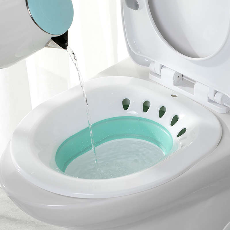 Foldable Hip Bath Tub Sitz Bath for Toilet Mater-nity Hemorrhoid Avoid Squatting Bath