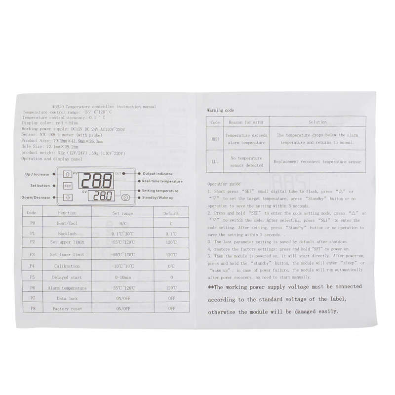 -50~120  LCD Digital Thermometer Temperature Sensor For Home Thermal Regulator Controller AC110-220V